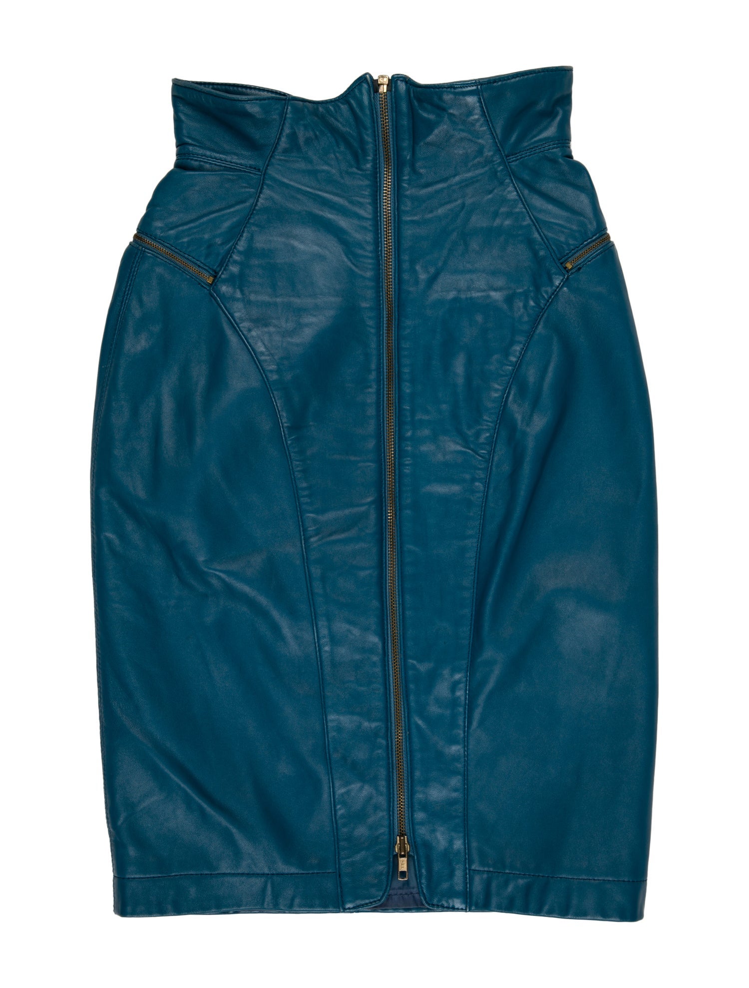 Michael Hoban North Beach Leather Knee-Length Skirt