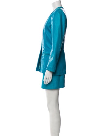 Michael Hoban North Beach Late 1980's - Early 1990's Leather Skirt Set