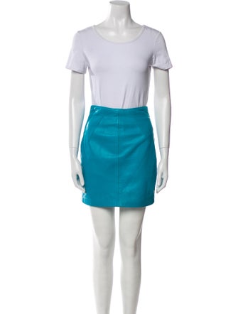 Michael Hoban North Beach Late 1980's - Early 1990's Leather Skirt Set