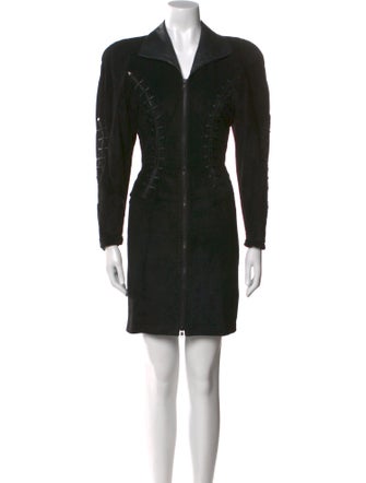 Michael Hoban North Beach Leather Mini Dress