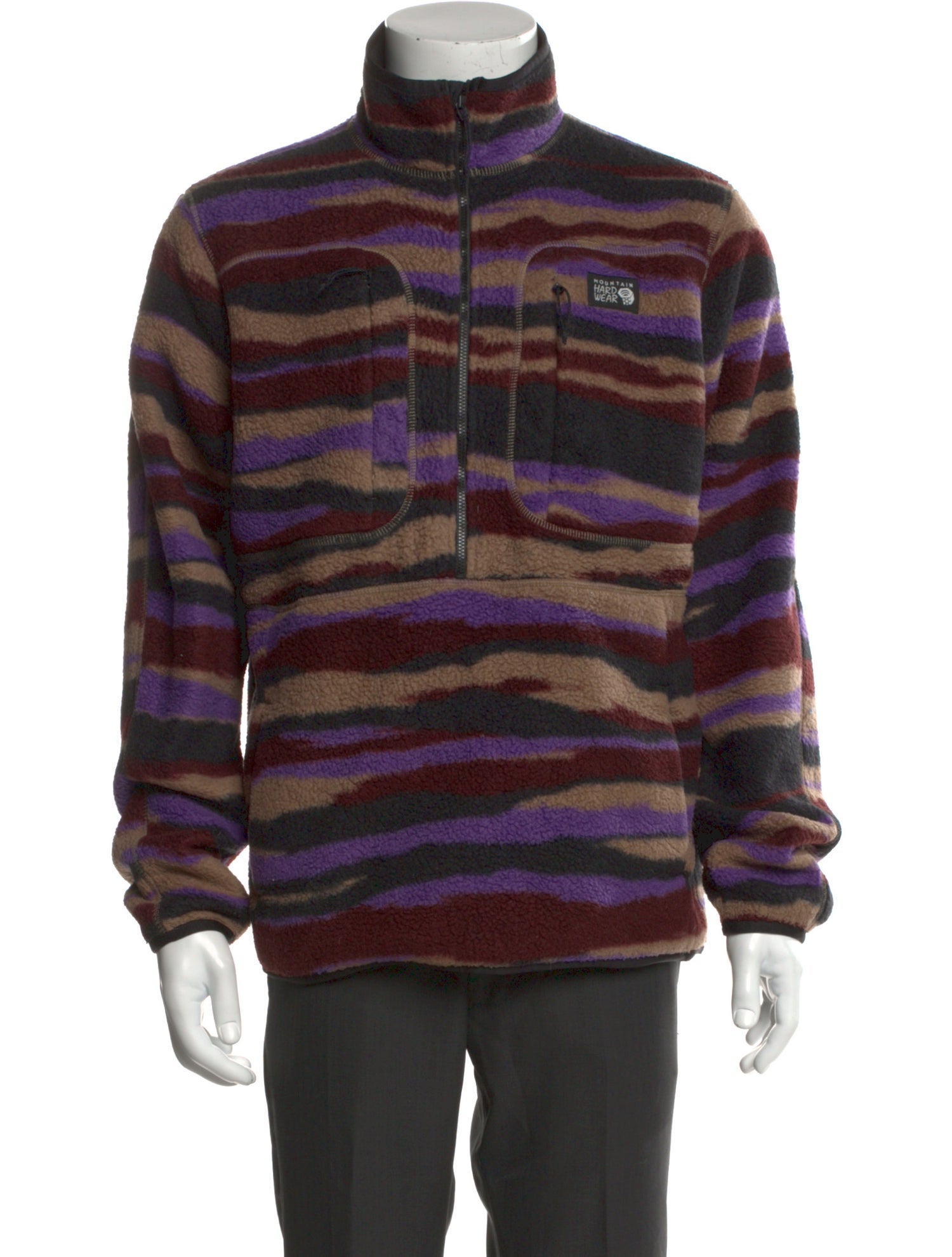 Mountain Hardwear Striped Turtleneck Cardigan