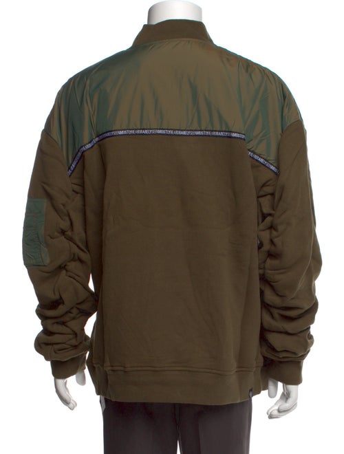 Mostly Heard Rarely Seen Colorblock Pattern Mock Neck Hoodie