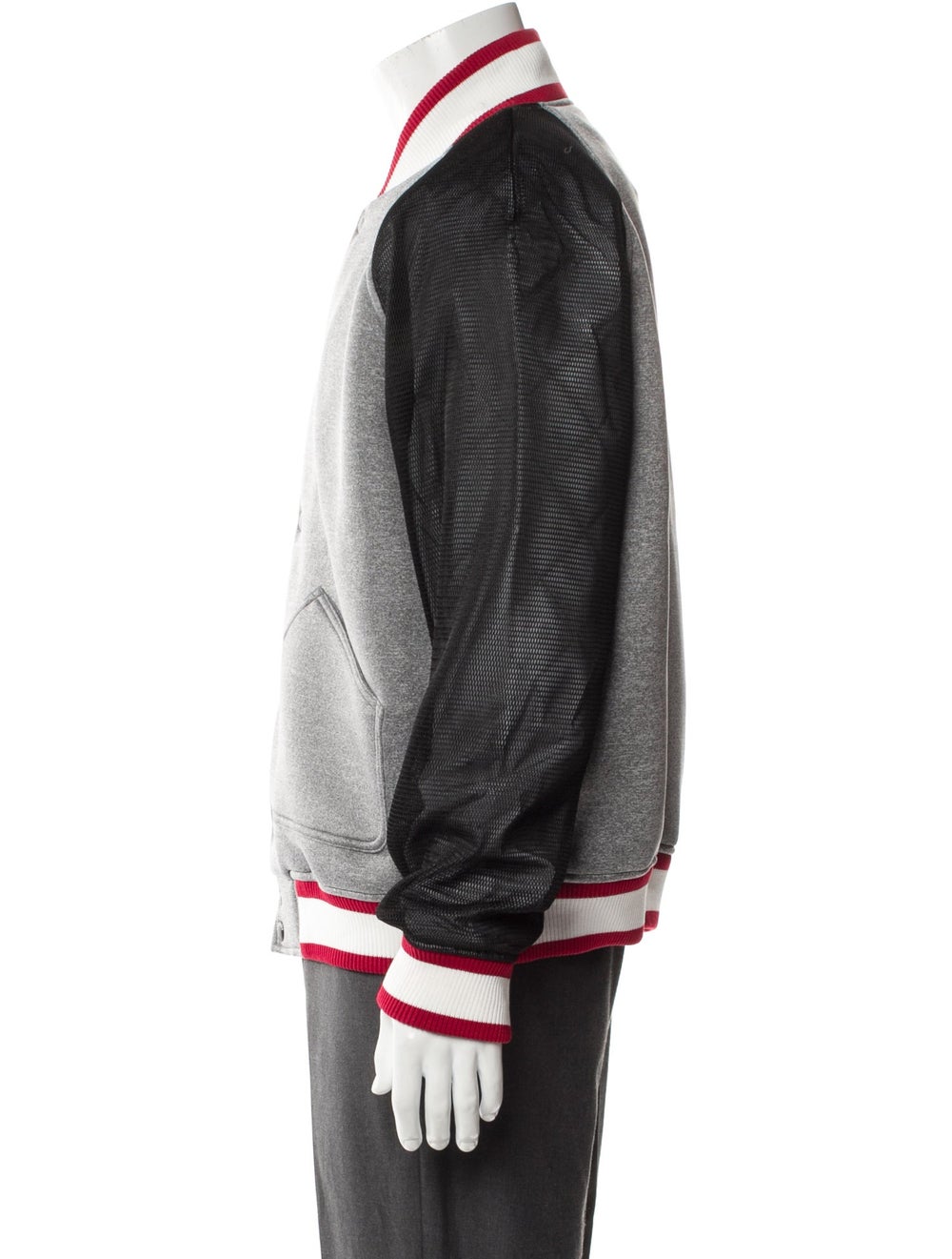 Mostly Heard Rarely Seen Varsity Jacket Grey Stri… - image 2