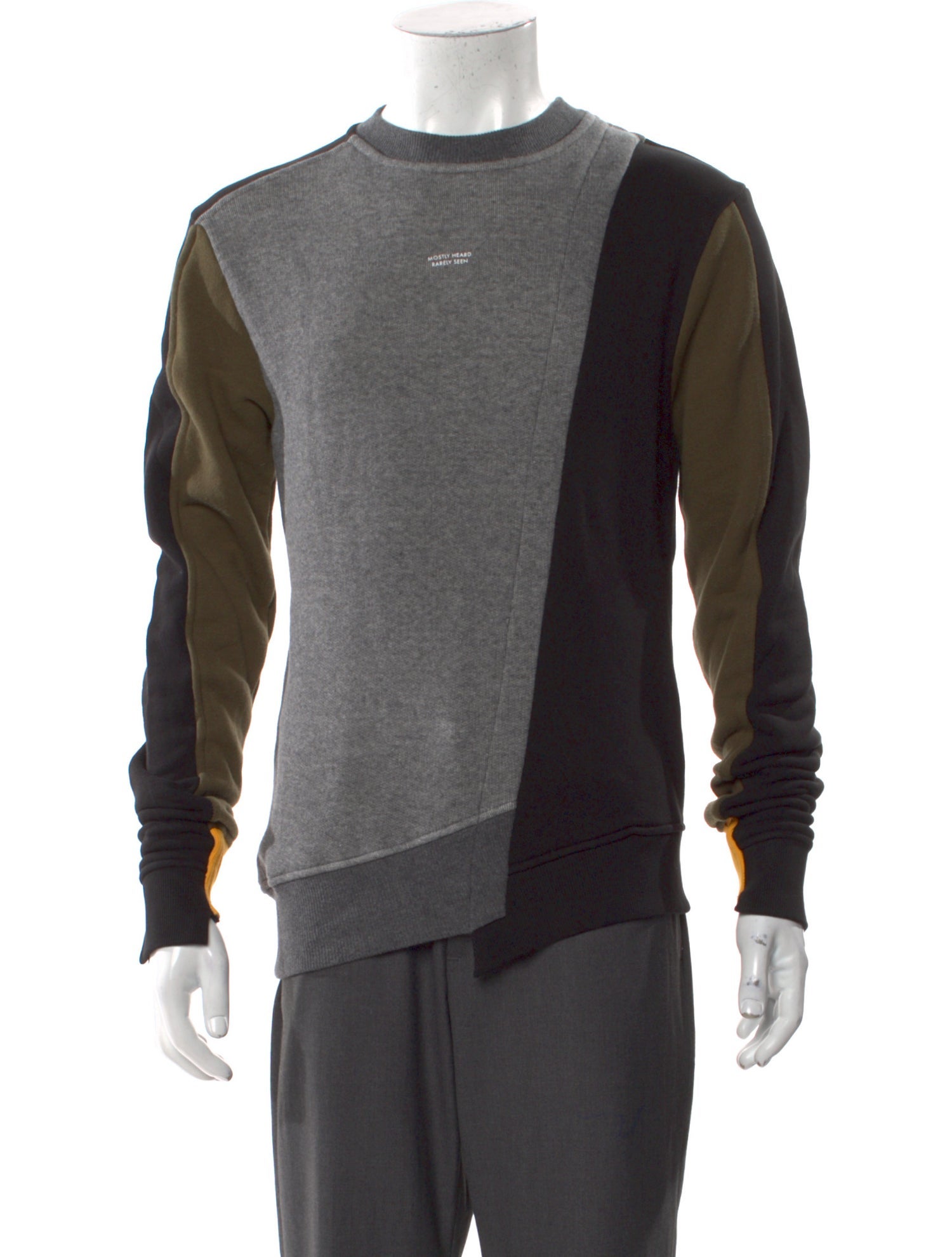 Mostly Heard Rarely Seen Colorblock Pattern Crew Neck Pullover