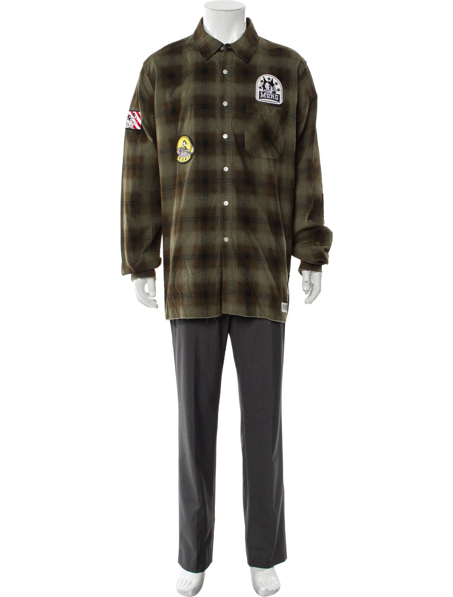 Mostly Heard Rarely Seen Plaid Print Long Sleeve Western Shirt w/ Tags