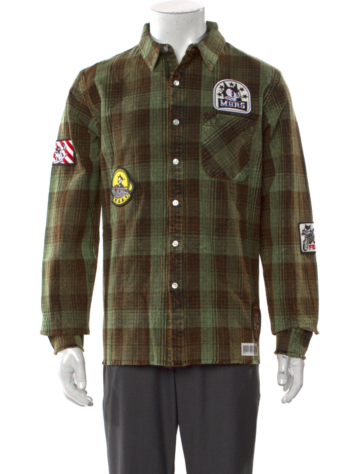 Mostly Heard Rarely Seen Plaid Print Long Sleeve Shirt