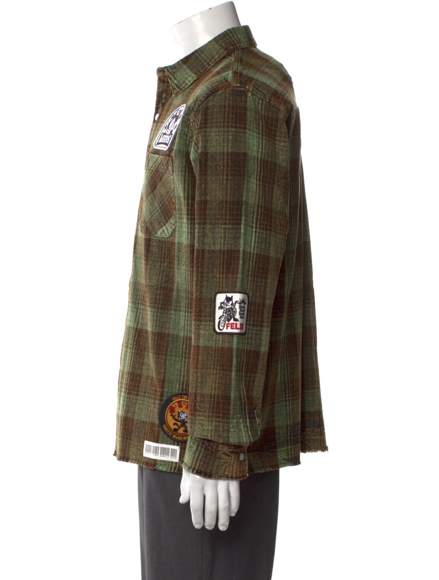 Mostly Heard Rarely Seen Plaid Print Long Sleeve Shirt