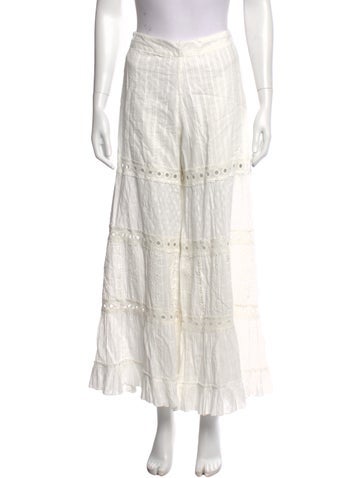 Pre-owned Maison Hotel Wide Leg Pants In White