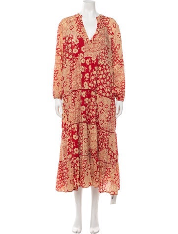 Pre-owned Maison Hotel Floral Print Midi Length Dress In Multicolor