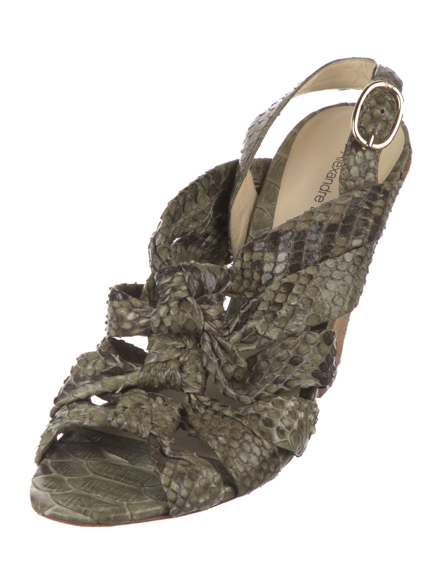 Alexandre Birman Python Animal Print Slingback Sandals