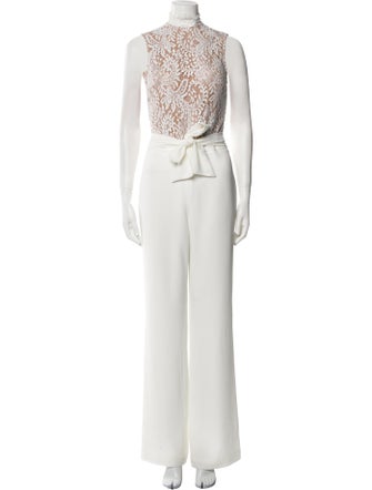 Misha Nylon Lace Pattern Jumpsuit