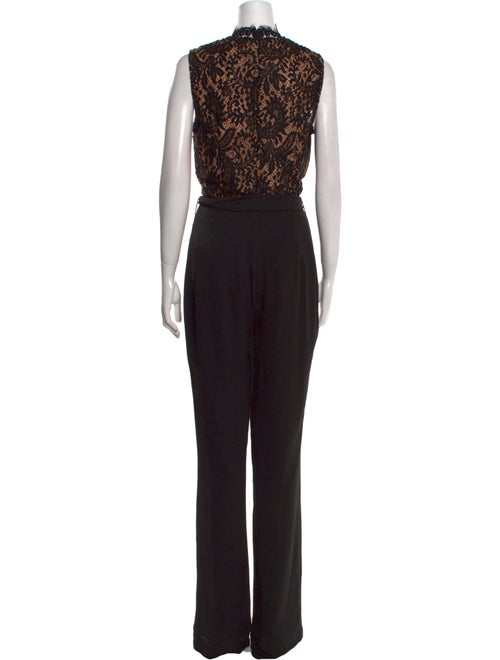 Misha Lace Pattern Mock Neck Jumpsuit