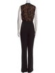 Misha Lace Pattern Mock Neck Jumpsuit