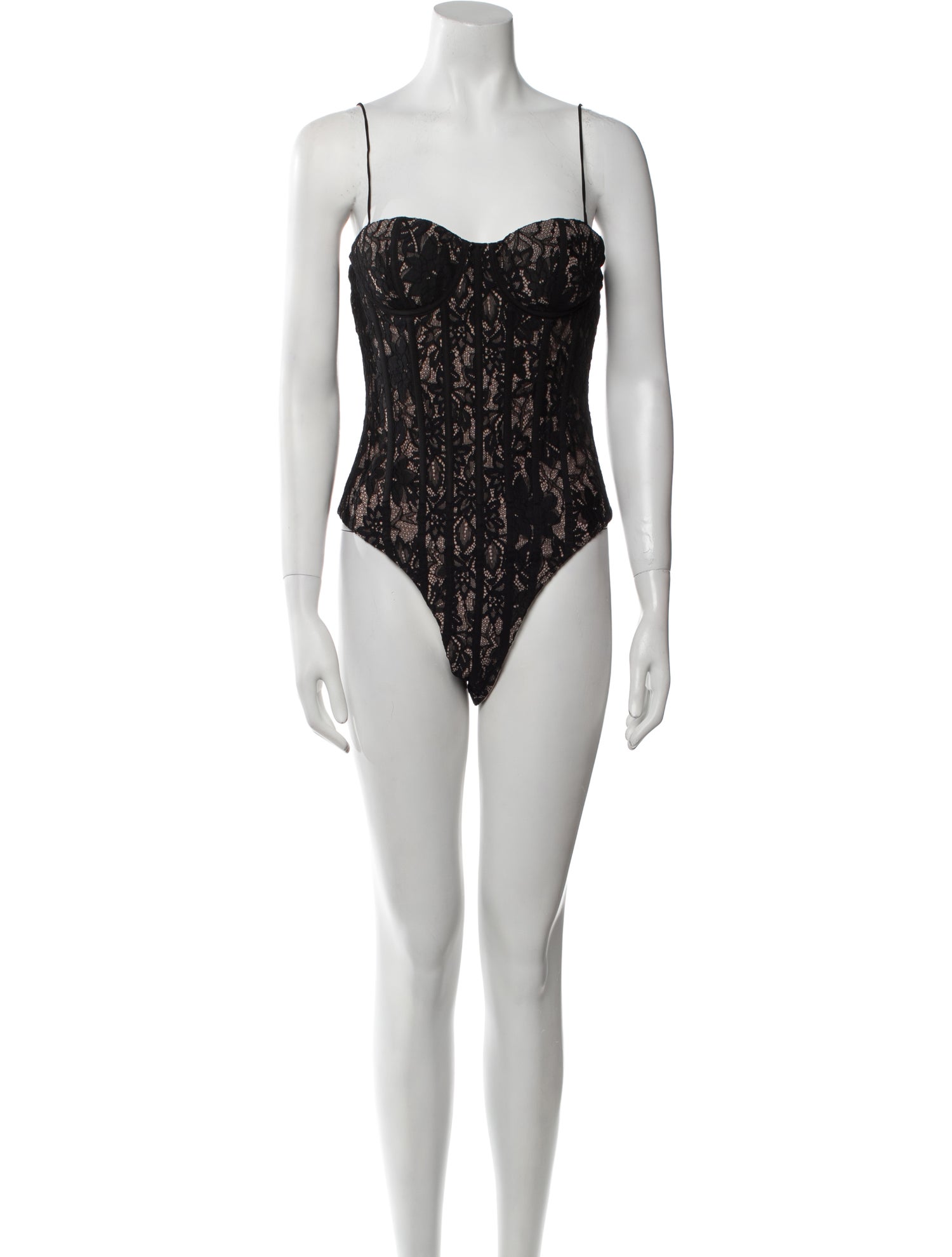 Misha Lace Pattern Square Neckline Bodysuit w/ Tags