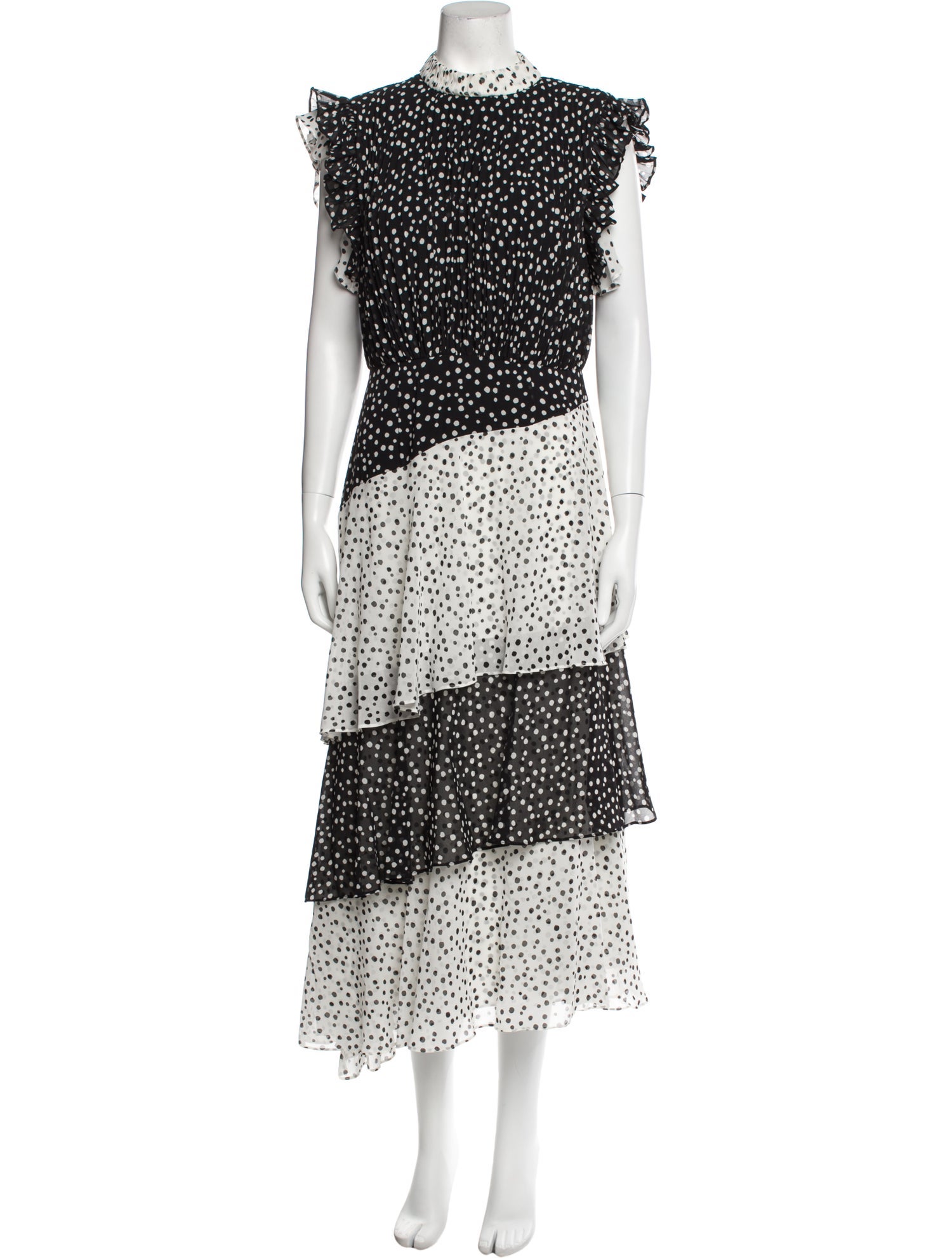 Mikael Polka Dot Print Long Dress