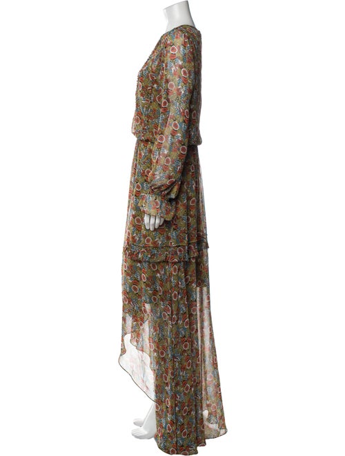 Mikael Aghal Floral Print Long Dress