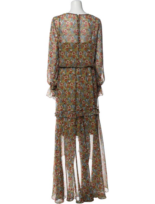 Mikael Aghal Floral Print Long Dress