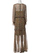 Mikael Aghal Floral Print Long Dress