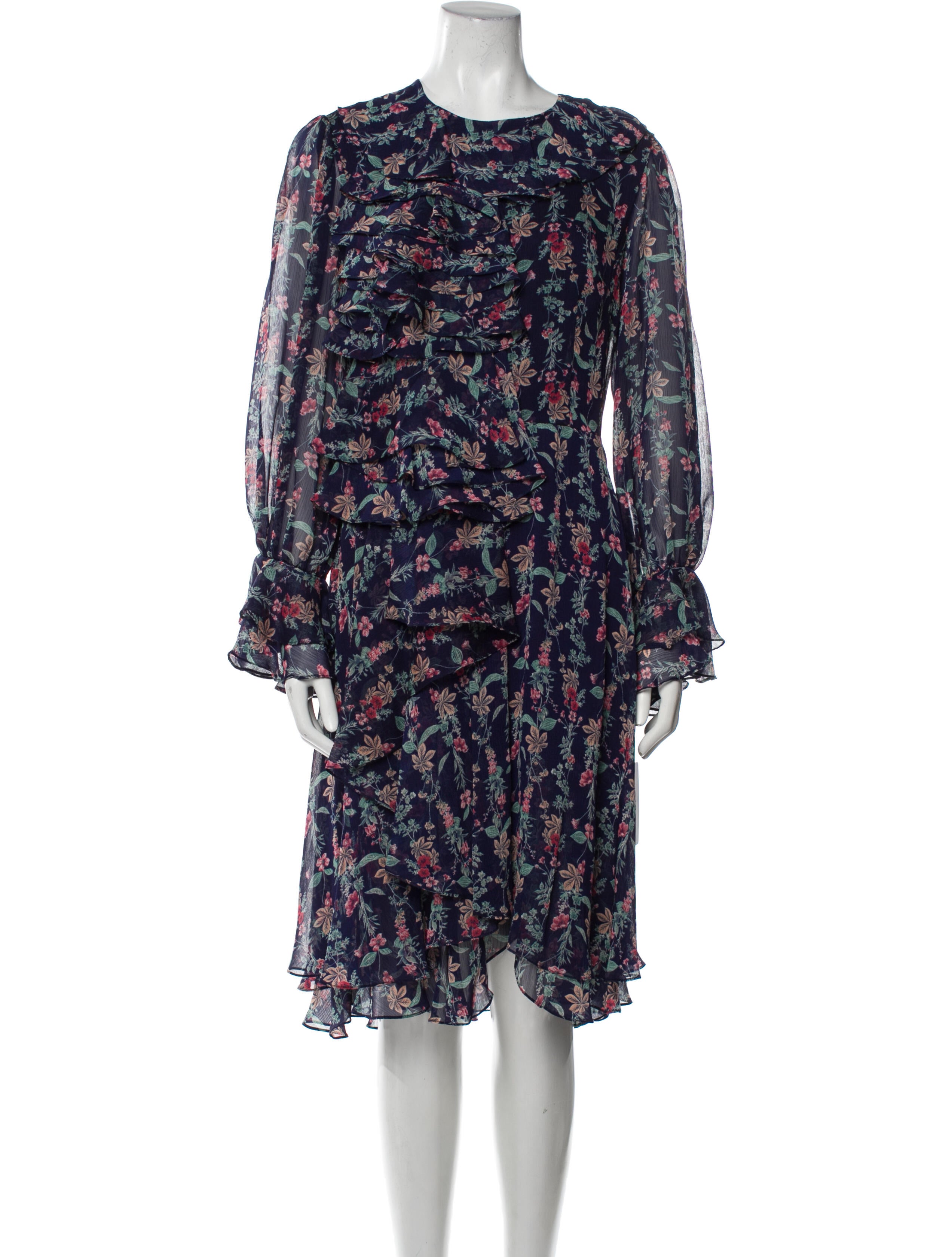 Mikael Aghal Floral Print Knee-Length Dress