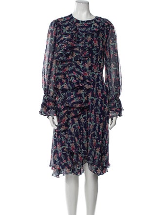 Mikael Aghal Floral Print Knee-Length Dress