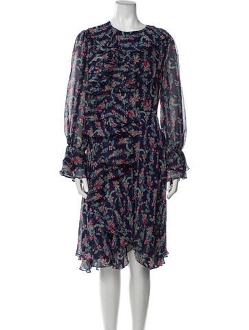 Mikael Aghal Dresses Floral Print Knee-Length Dress L