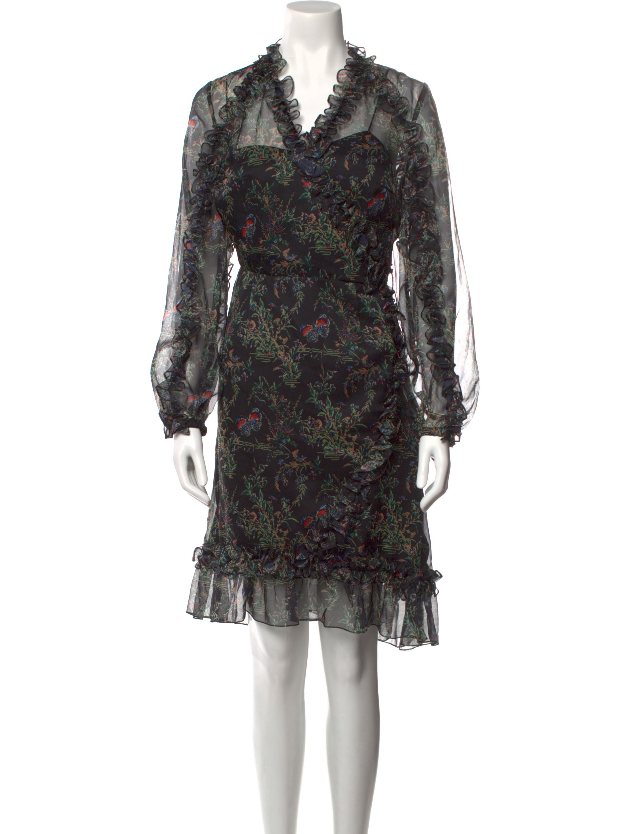 Mikael Aghal Floral Print Knee-Length Dress