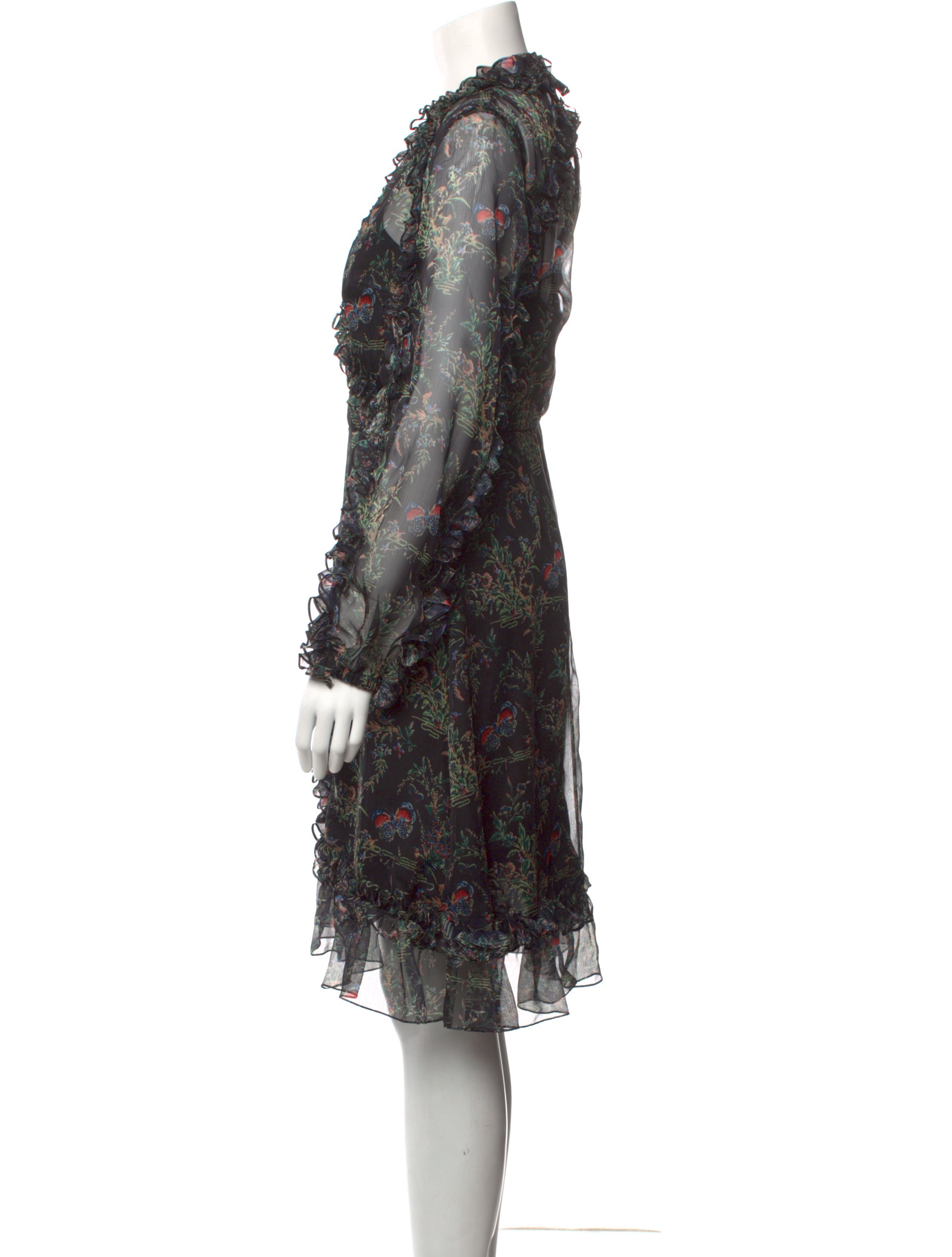 Mikael Aghal Floral Print Knee-Length Dress