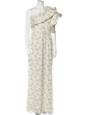 Mikael Aghal Dresses Floral Print Long Dress XL