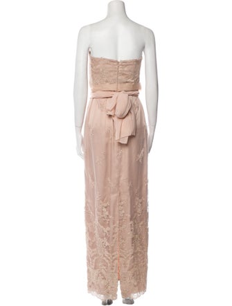 Mikael Aghal Strapless Long Dress