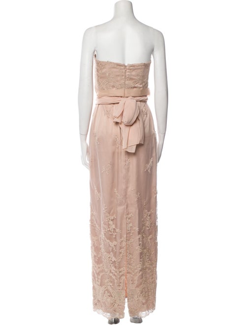 Mikael Aghal Strapless Long Dress