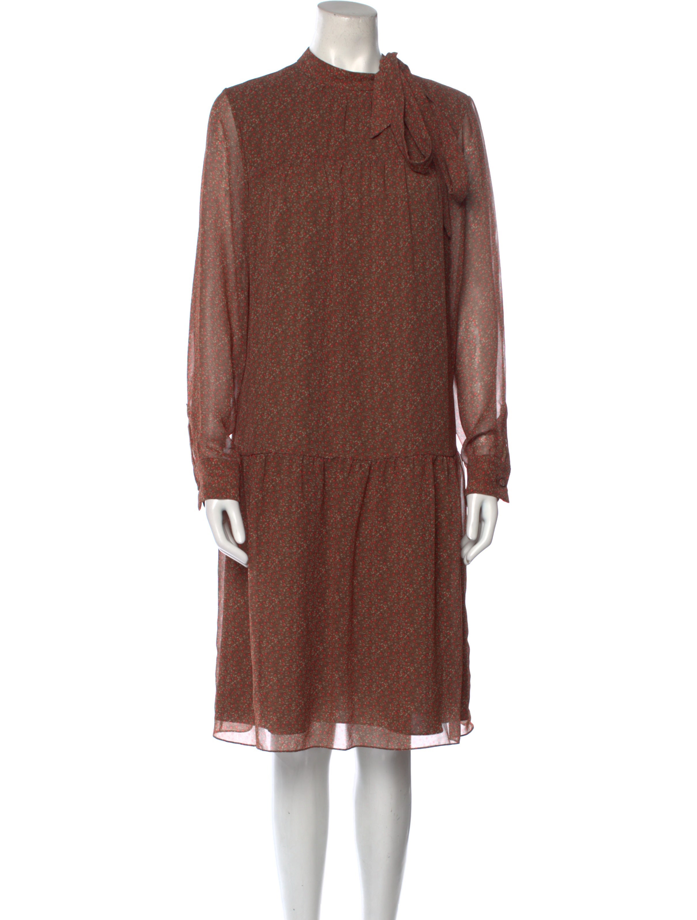 Mikael Aghal Printed Knee-Length Dress