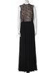 Mikael Aghal Mock Neck Long Dress