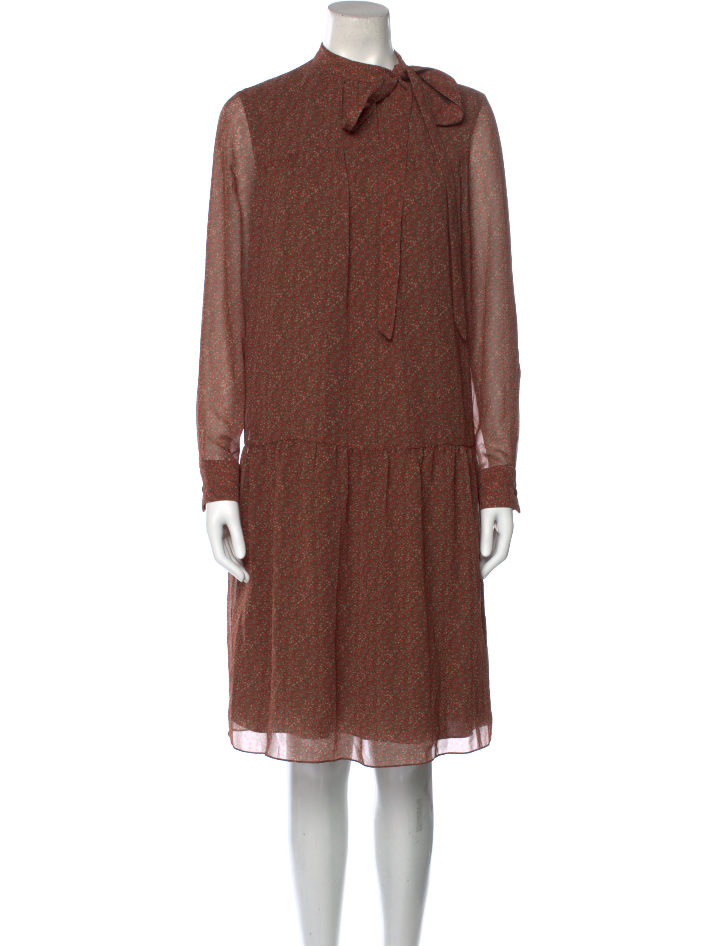 Mikael Aghal Printed Knee-Length Dress