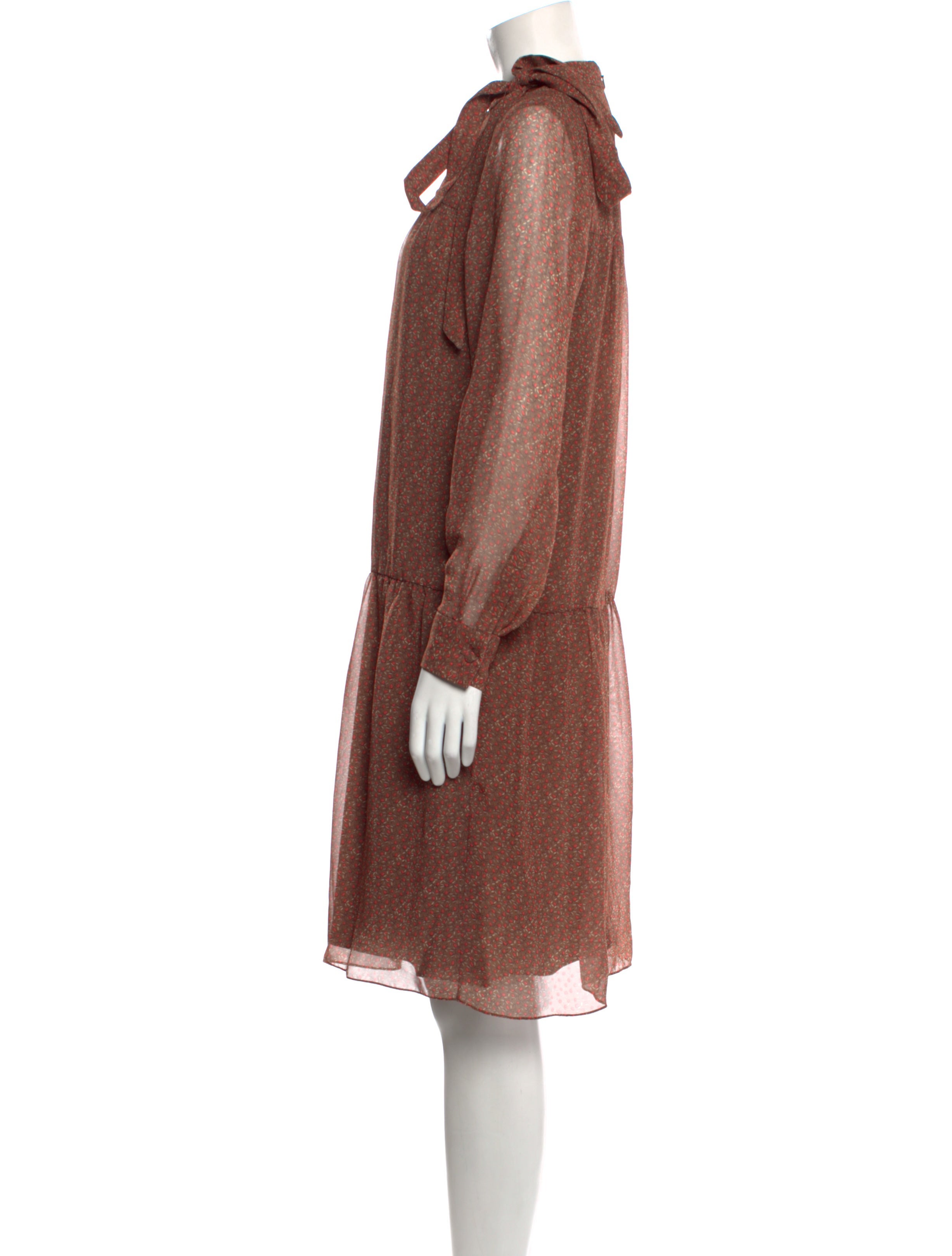 Mikael Aghal Mock Neck Knee-Length Dress