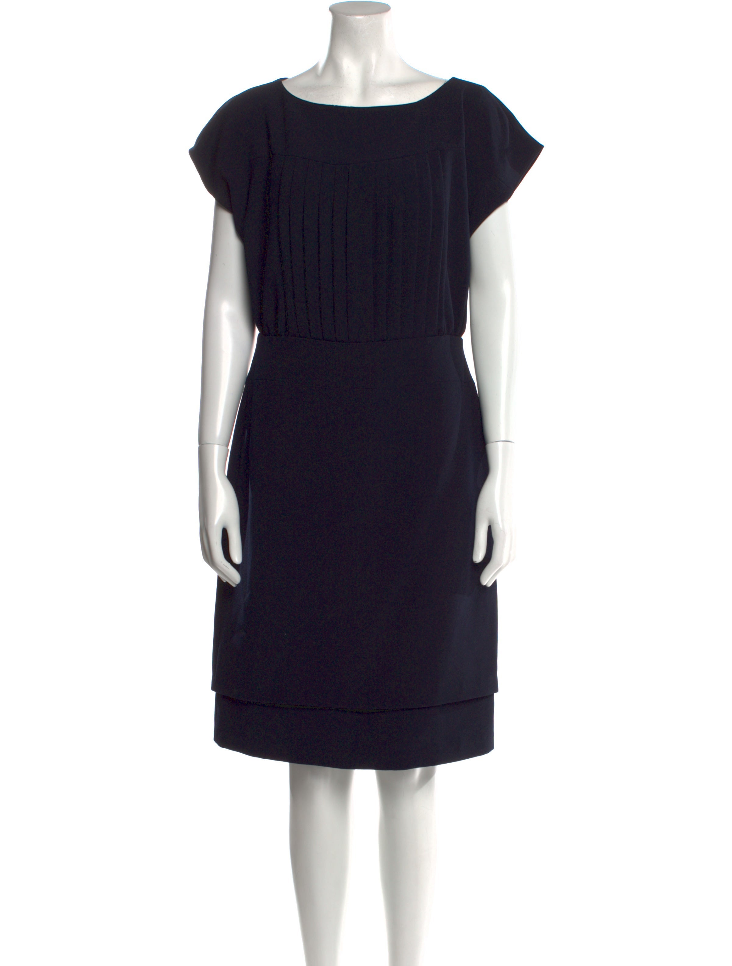 Mikael Aghal Bateau Neckline Knee-Length Dress