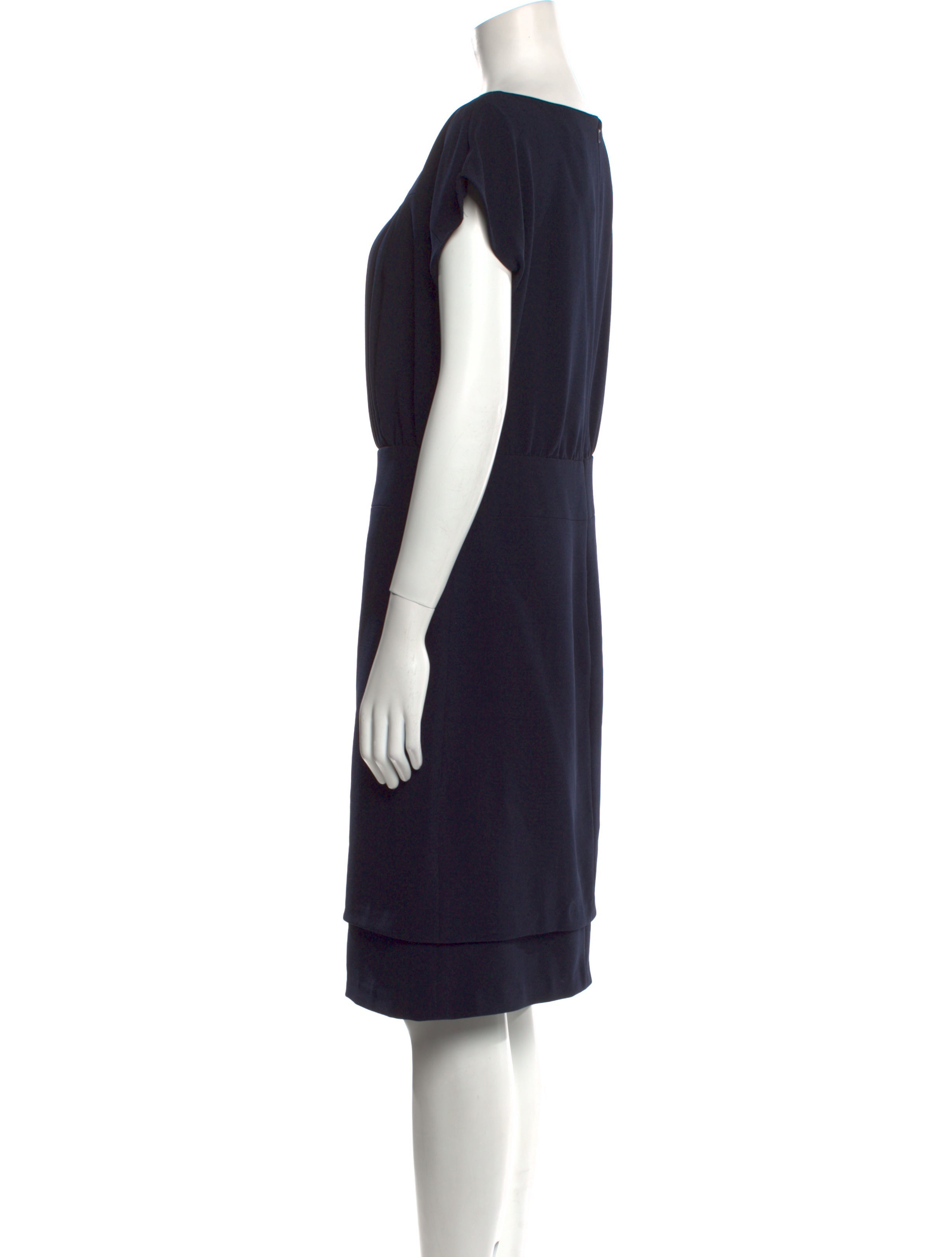 Mikael Aghal Bateau Neckline Knee-Length Dress