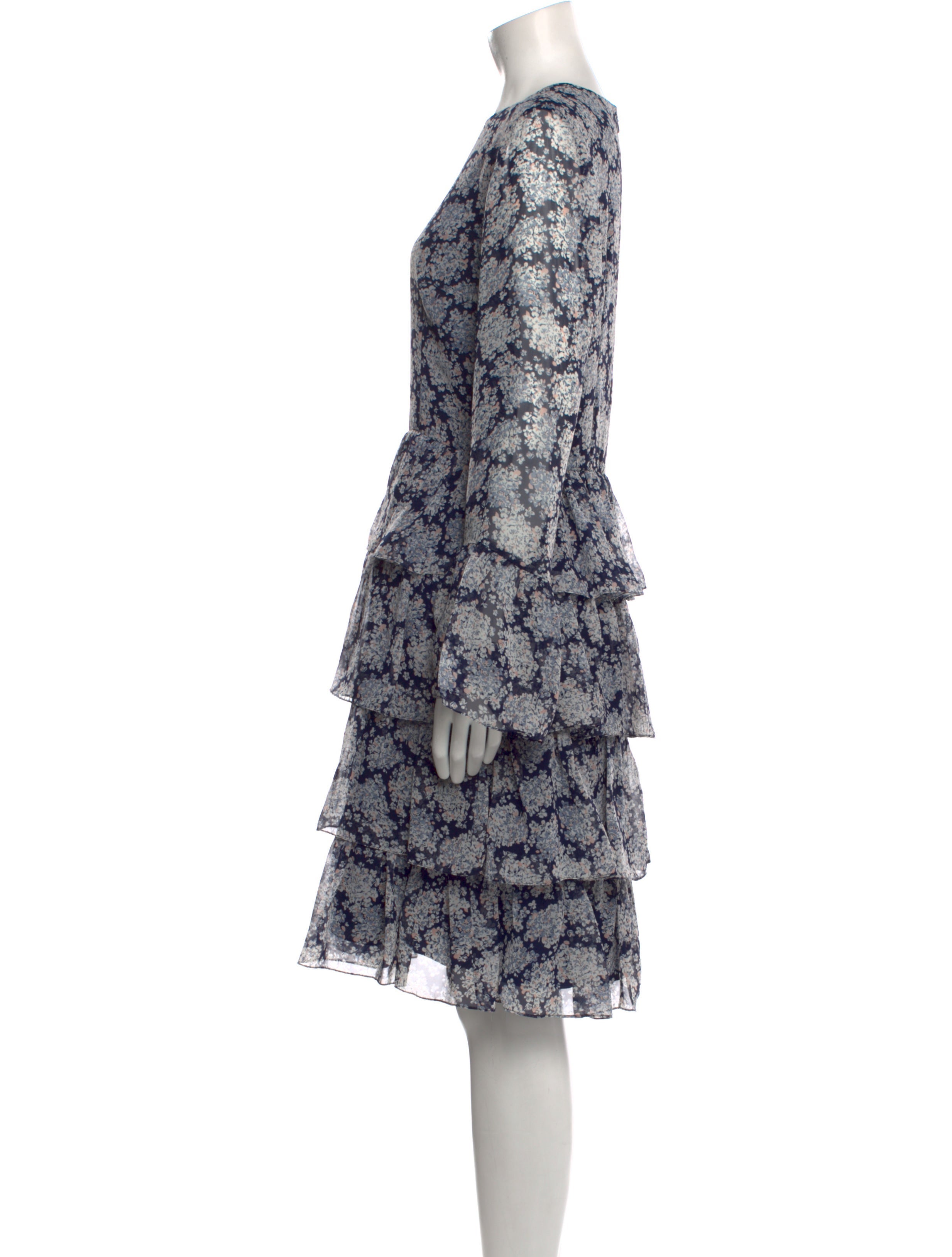 Mikael Aghal Floral Print Knee-Length Dress