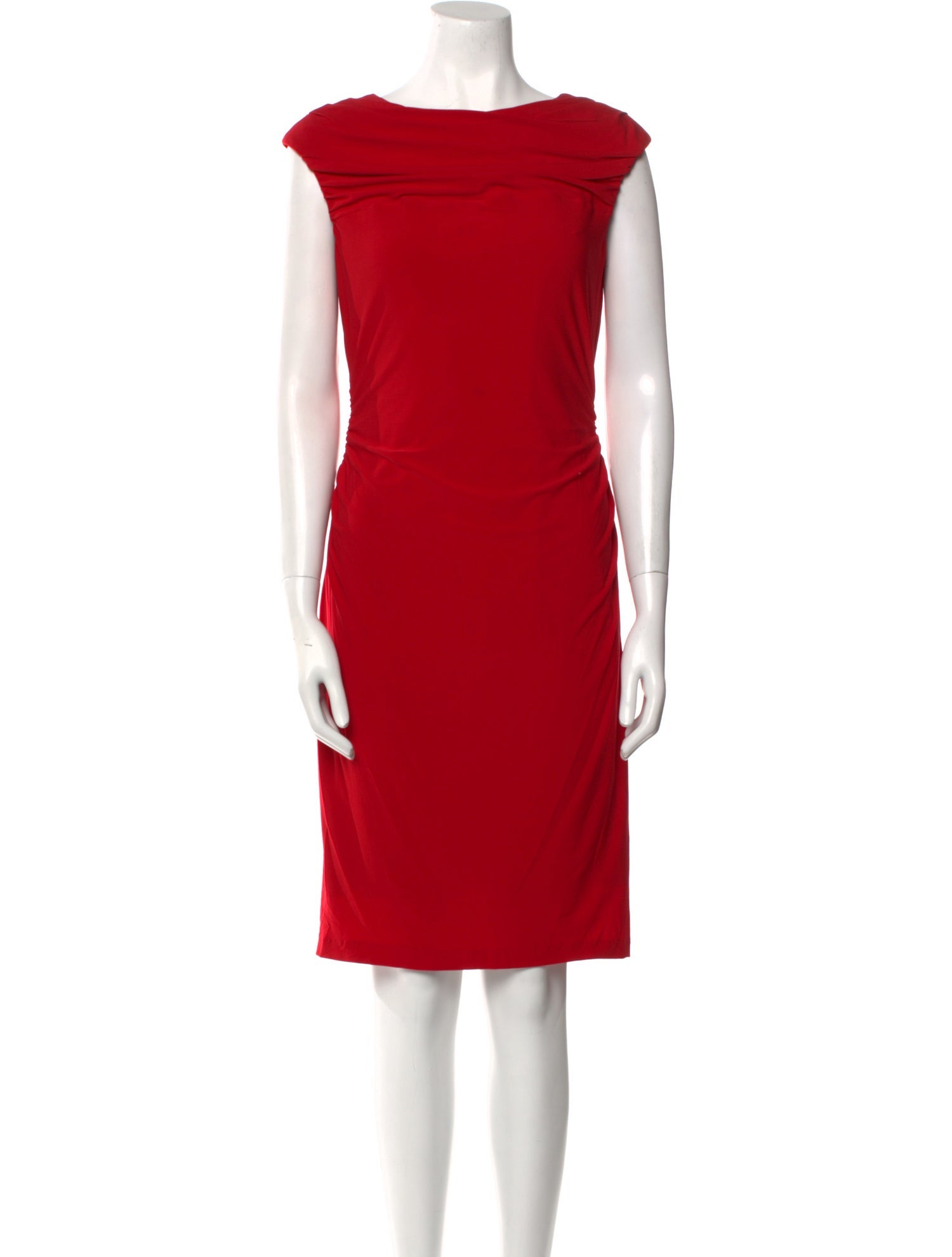 Mikael Aghal Bateau Neckline Knee-Length Dress