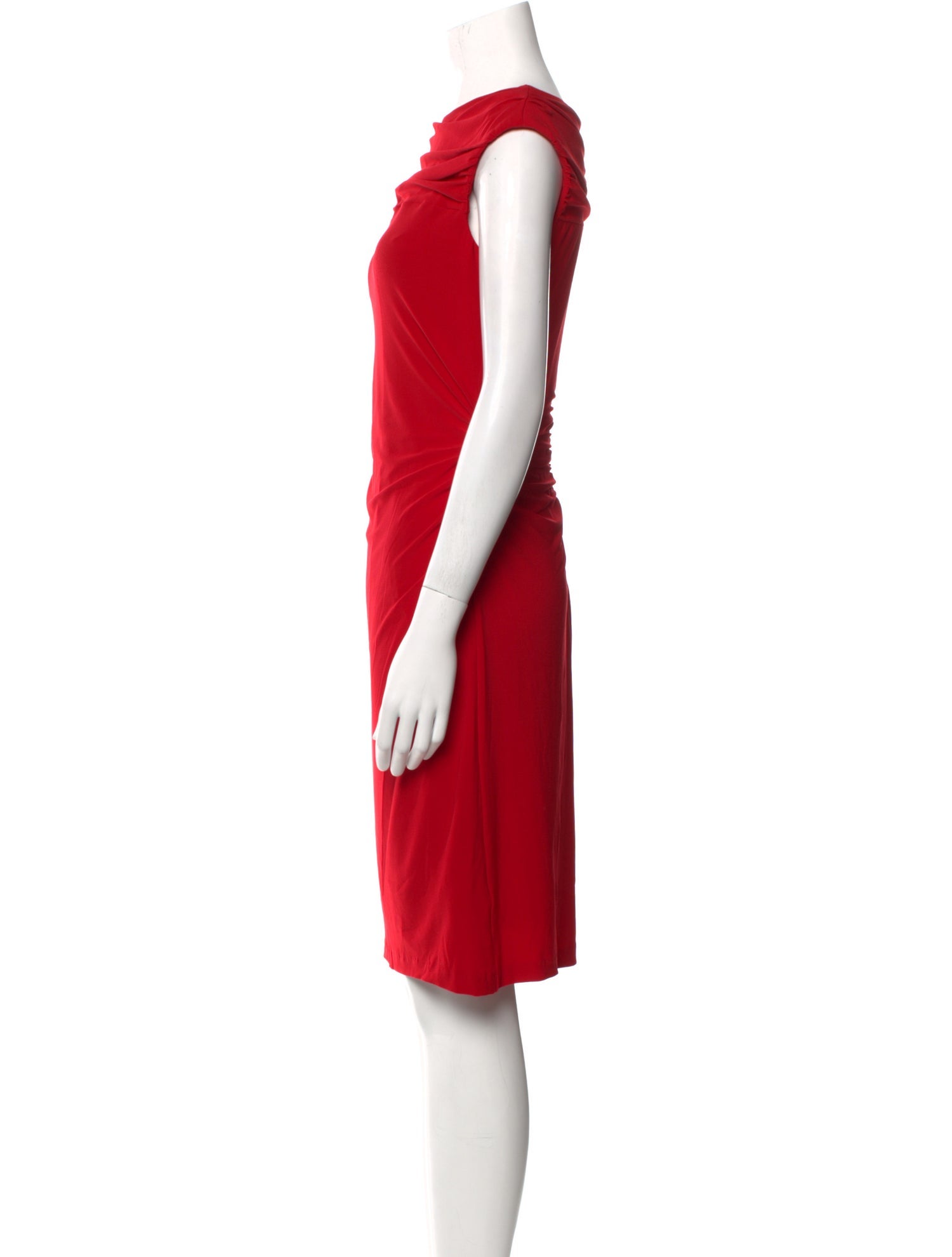 Mikael Aghal Bateau Neckline Knee-Length Dress