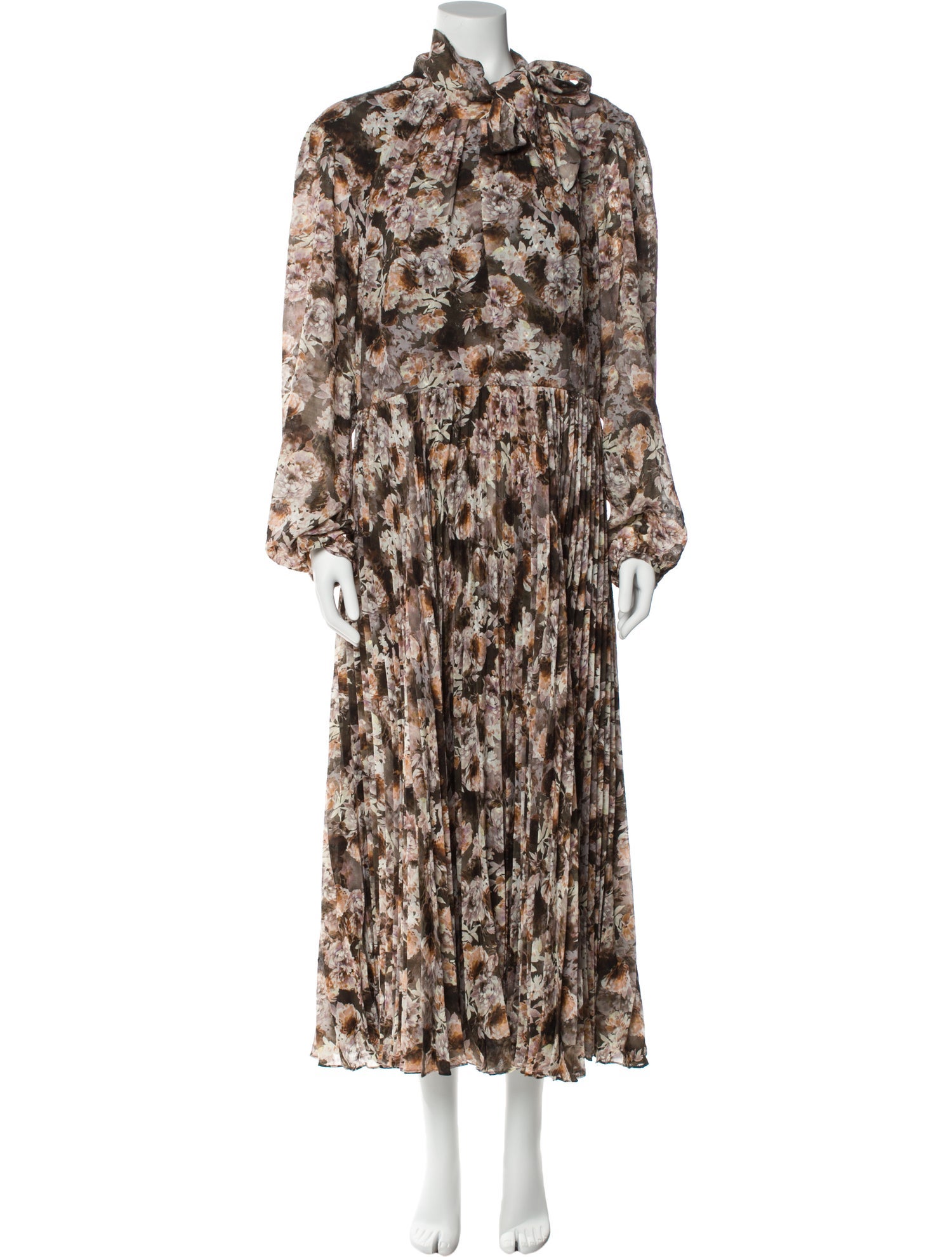 Mikael Aghal Floral Print Long Dress