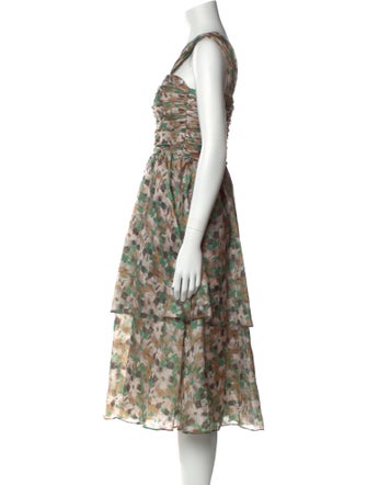 Mikael Aghal Camouflage Print Midi Length Dress