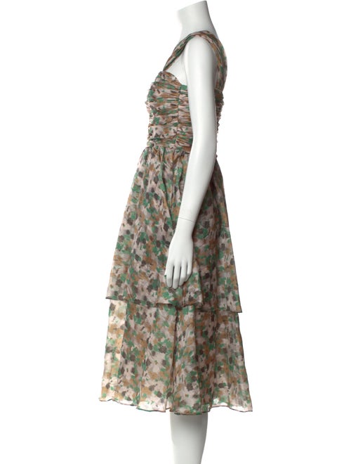 Mikael Aghal Camouflage Print Midi Length Dress