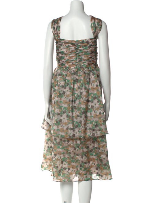 Mikael Aghal Camouflage Print Midi Length Dress