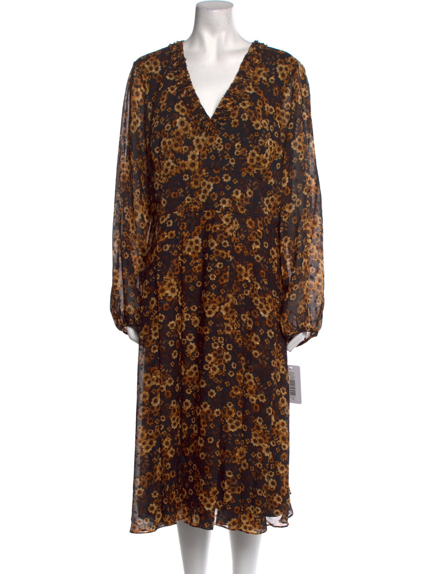 Mikael Aghal Floral Print Long Dress