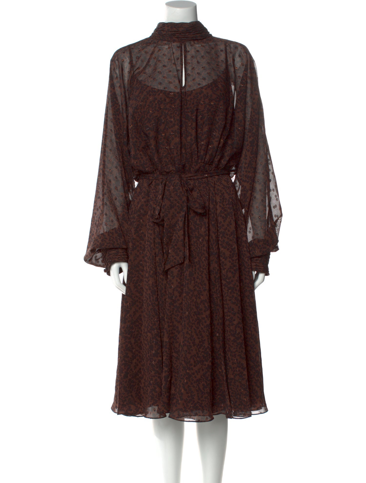 Mikael Aghal Animal Print Midi Length Dress