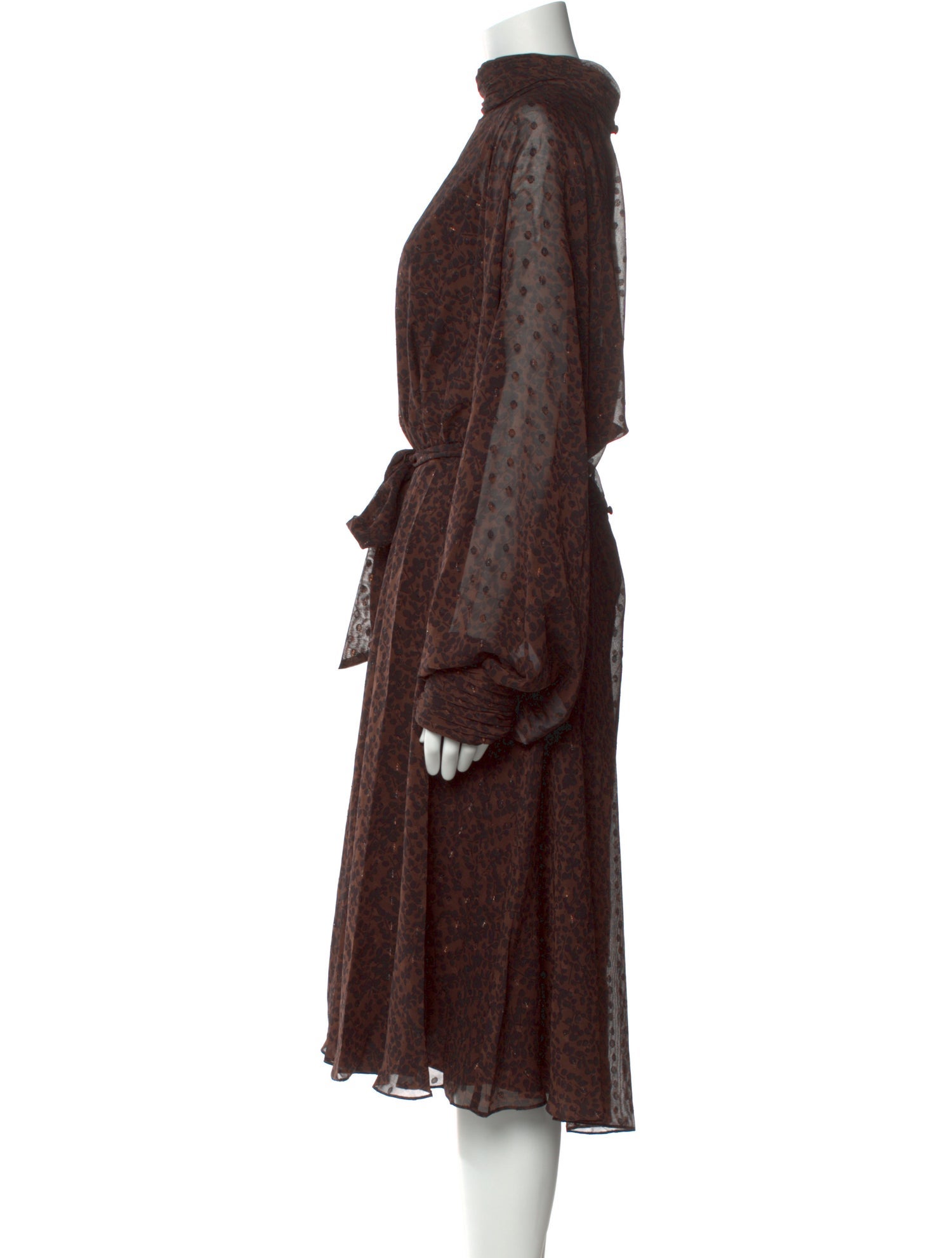 Mikael Aghal Animal Print Midi Length Dress