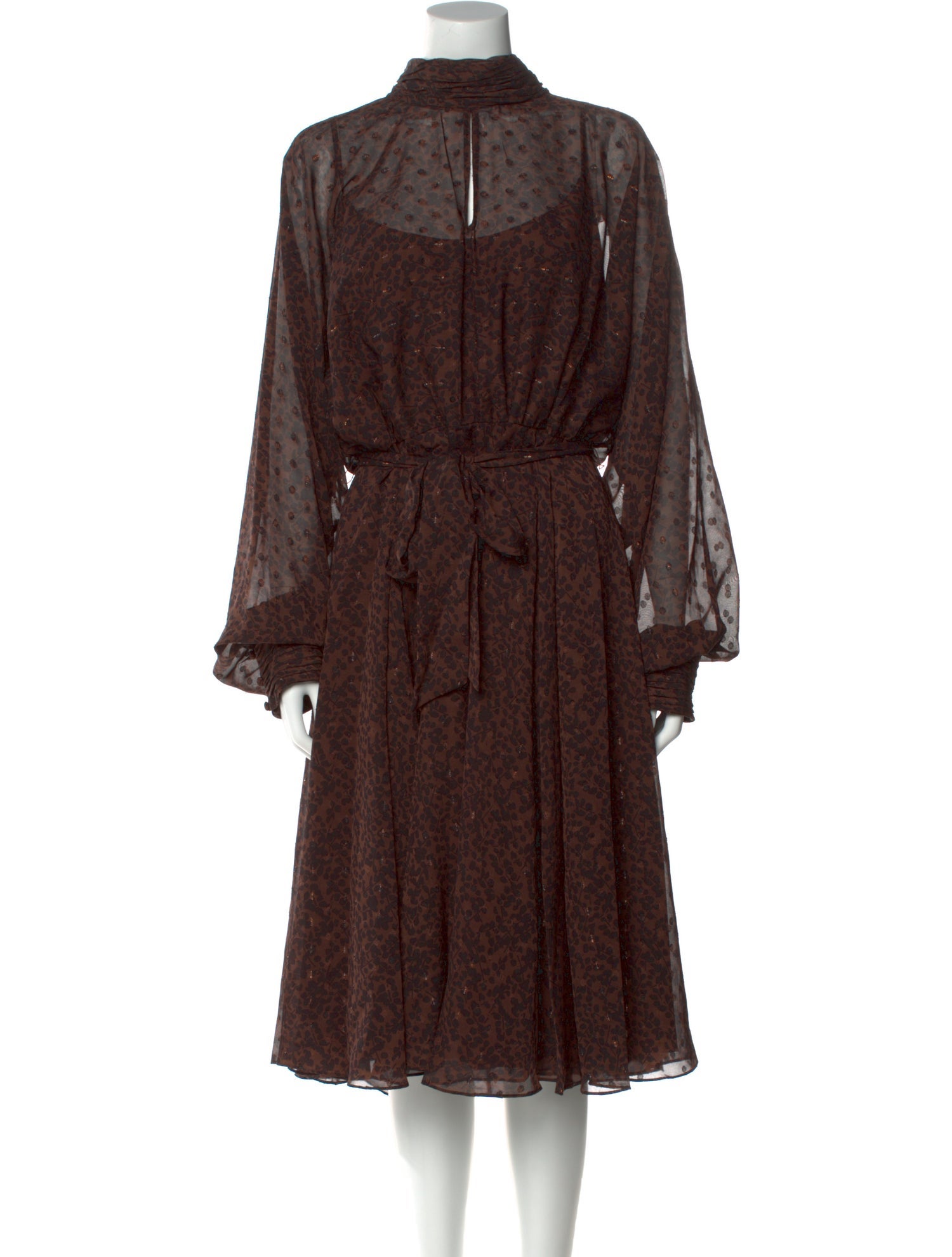 Mikael Aghal Animal Print Midi Length Dress