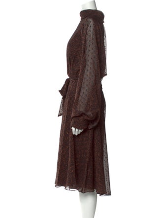 Mikael Aghal Animal Print Midi Length Dress