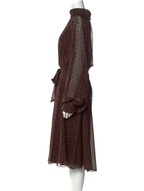 Mikael Aghal Animal Print Midi Length Dress