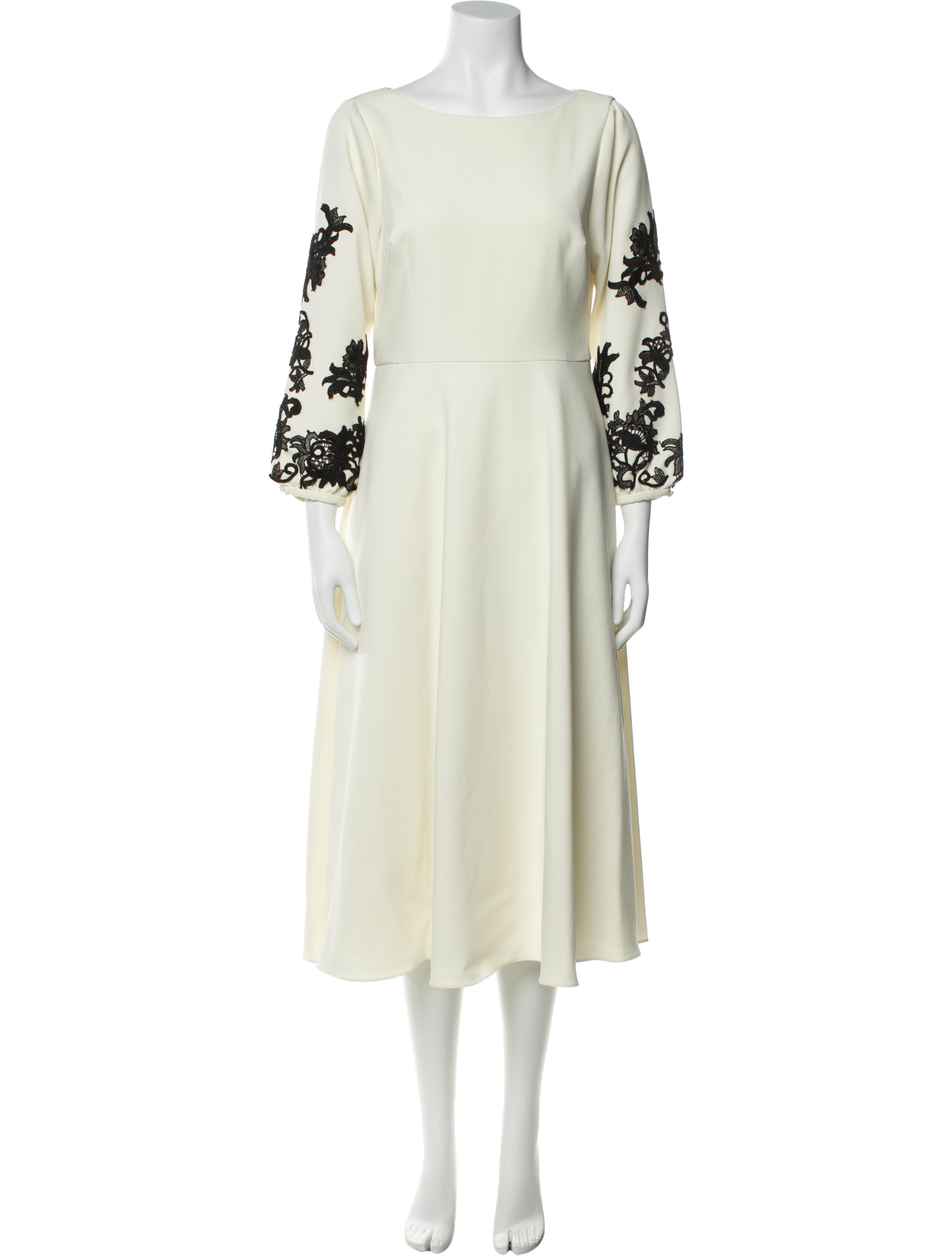 Mikael Aghal Bateau Neckline Midi Length Dress